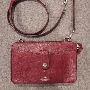 Coach Pebbled Burgundy Pop Up Crossbody SEE DESC